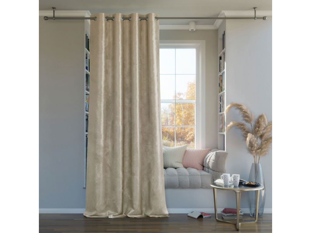 Tieniaci záves-blackout-eyelets-kremova